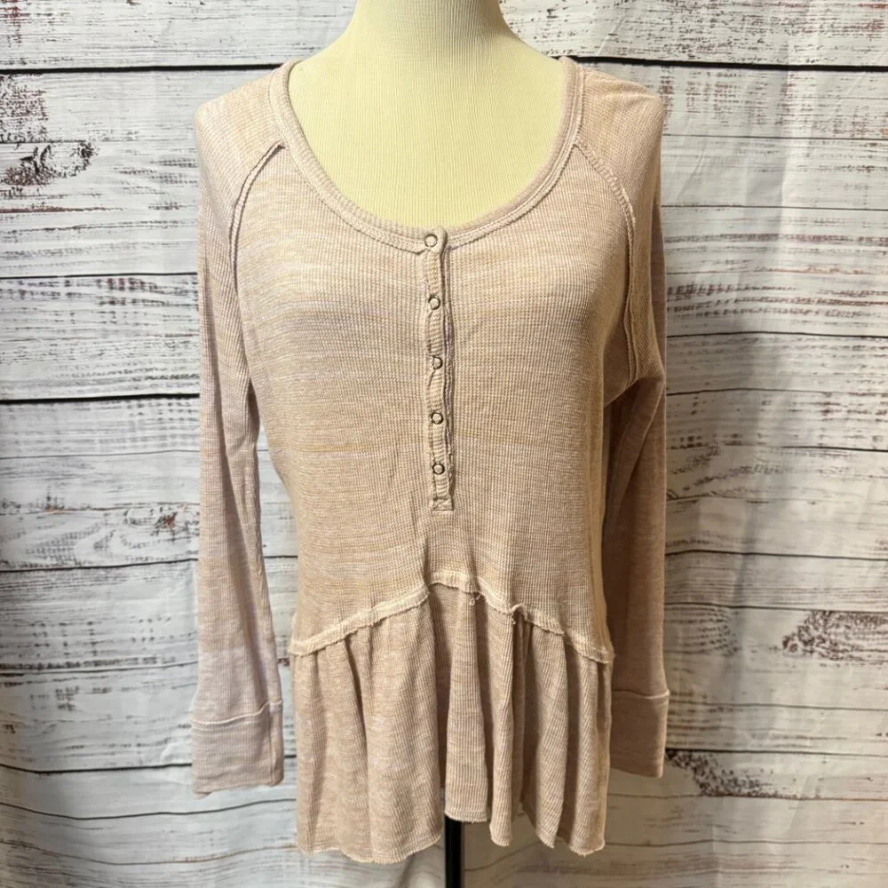 FREE PEOPLE We The Free Coastline Thermal Weave Henley Top